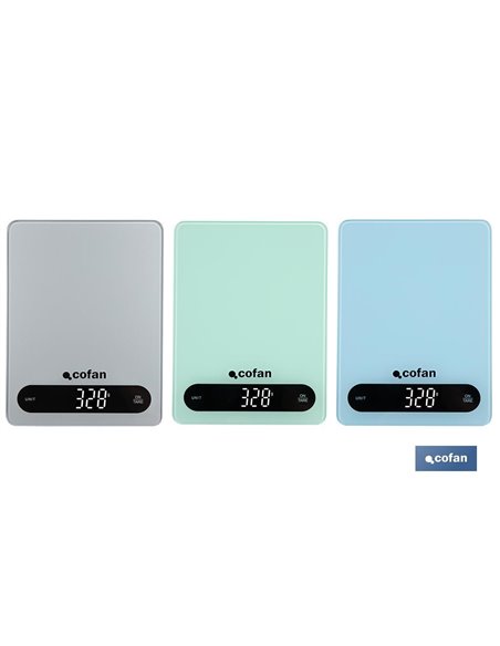 BÁSCULA DE COCINA DIGITAL 10 KG COLOR GRIS