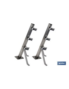 TENDEDERO FIJO DE PARED DE DOS PIEZAS INOXIDABLE 304 3 POLEAS 36.5 x 9.5 CM