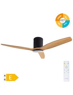 Ventilador techo Kasama con luz CCT regulable y mando Ø132 3 aspas DC Negro 2
