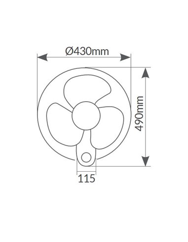 Ventilador de pared Barsi Ø43cm 50W Blanco