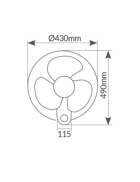Ventilador de parede Barsi Ø43cm 50W Branco