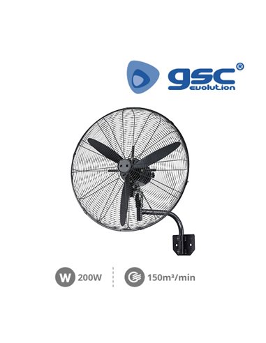 Ventilador de pared Thuwa Ø71cm 200W Negro