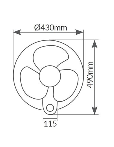 Ventilador de pared Toleni Ø43cm 45W Negro
