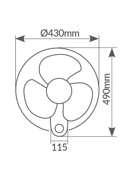 Ventilador de pared Toleni Ø43cm 45W Negro