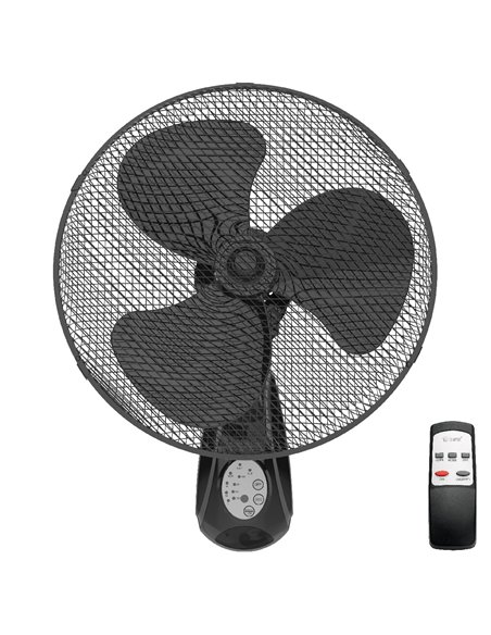 Ventilador de parede Sautar com controle Ø43cm 45W Preto