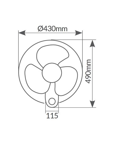 Ventilador de pared Sautar con mando Ø43cm 45W Negro