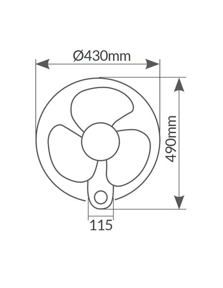 Ventilador de pared Sautar con mando Ø43cm 45W Negro