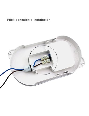 Aplique LED oval Cercis com grade 15W 4000K Branco