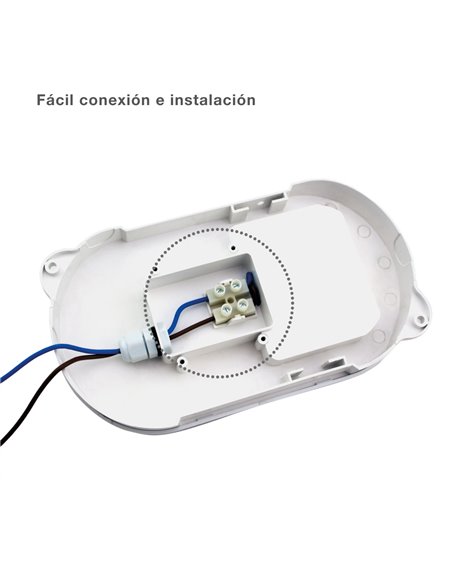 Aplique LED ovalado Cercis con rejilla 15W 4000K Blanco