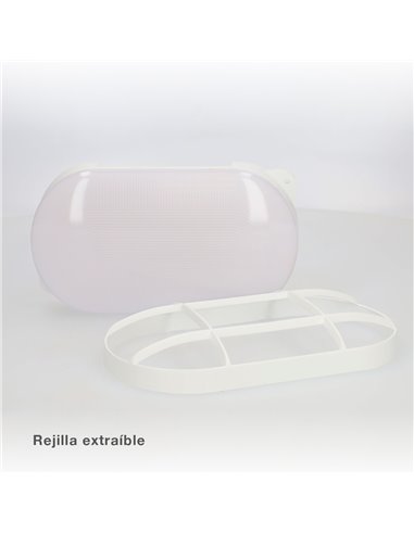 Aplique LED ovalado Cercis con rejilla 15W 6500K Blanco