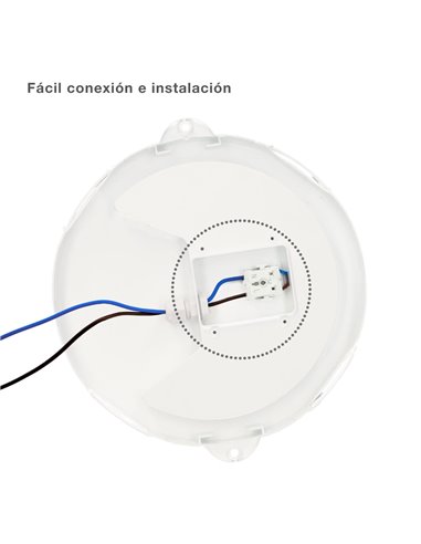Aplique LED redondo Oxalis con rejilla 15W 4000K Blanco