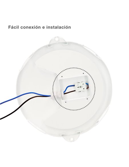 Aplique LED redondo Oxalis con rejilla 15W 6500K Blanco