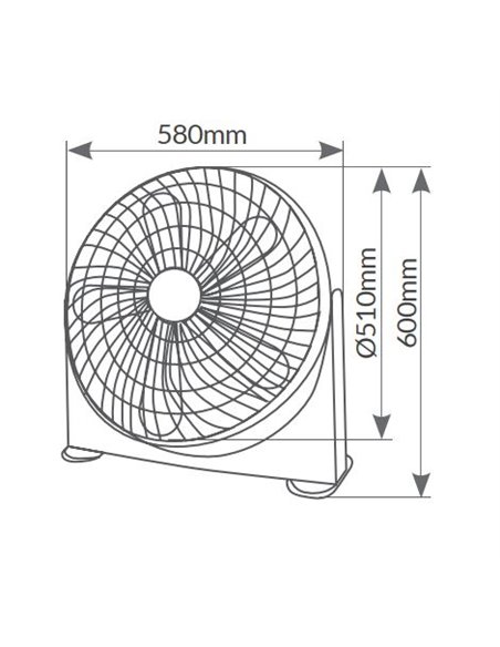 Ventilador Box Fan Magma Ø51cm 90W