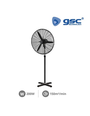 Ventilador de pie Dalheri Ø71cm 200W Negro