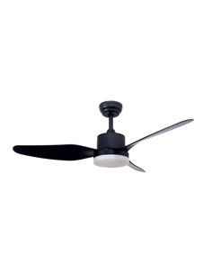 Ventilador techo Bumera con luz CCT regulable y mando Ø117 3 aspas Negro