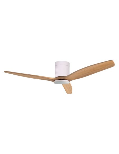Ventilador techo Kasama con luz CCT regulable y mando Ø132 3 aspas DC Blanco