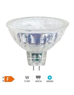 Lâmpada LED de vidro dicróico 38º 5,5W MR16 6500K 2