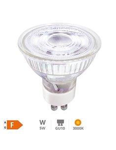 Lâmpada LED vidro dicróico 38º 5W GU10 3000K 2