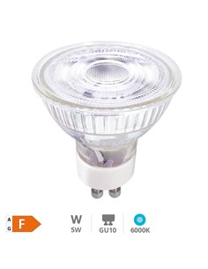 Lâmpada LED de vidro dicróico 38º 5W GU10 6500K 2