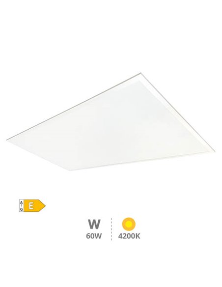 Panel empotrable LED rectangular Luena 119,5x59,5cm 60W 4200K Blanco