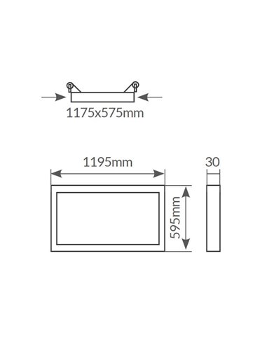 Panel empotrable LED rectangular Luena 119,5x59,5cm 60W 6000K Blanco