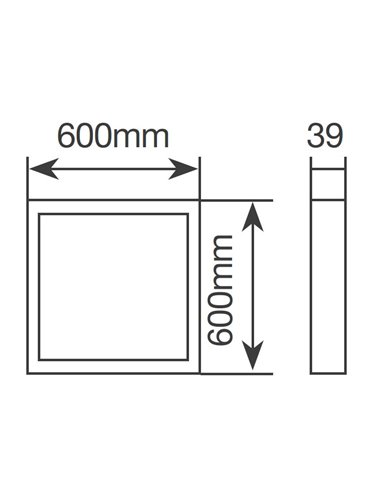 Panel superficie LED Borma 60x60cm 40W 4200K Negro