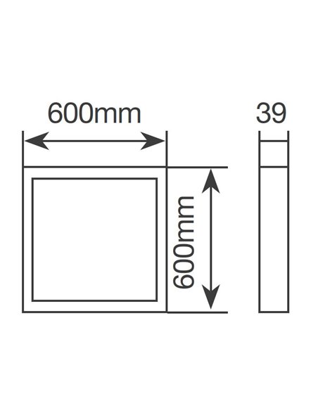 Painel LED Borma 60x60cm 40W 4200K Preto