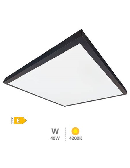 Panel superficie LED Borma 60x60cm 40W 4200K Negro