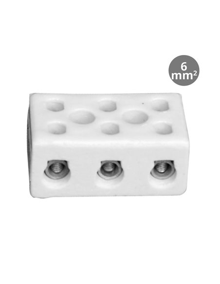 Pack 3 Regletas conexion ceram.3 polos 6mm2 10A