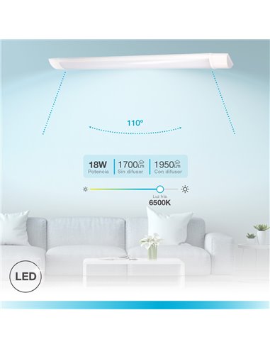 Regleta LED Bame 18W 6000K