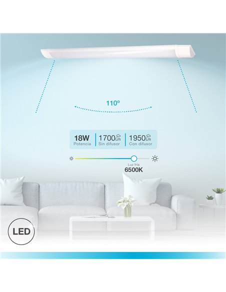 Regleta LED Bame 18W 6000K