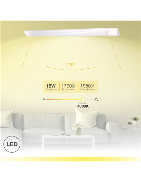 Regleta LED Bame 18W 4000K
