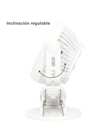 Mini ventilador USB tipo clip Fune 3W Blanco