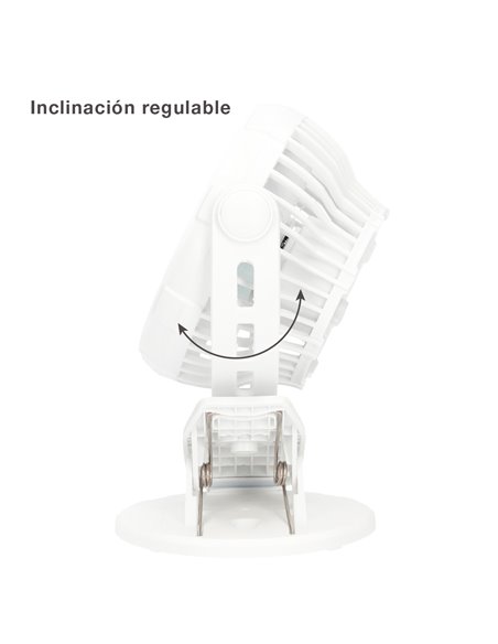 Mini ventilador USB tipo clip Fune 3W Blanco