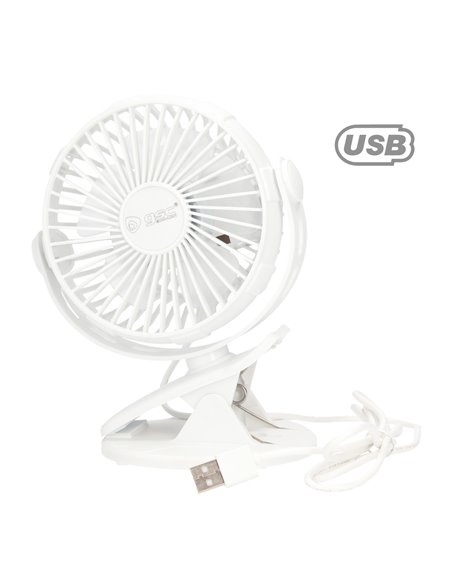 Mini ventilador USB tipo clip Fune 3W Blanco