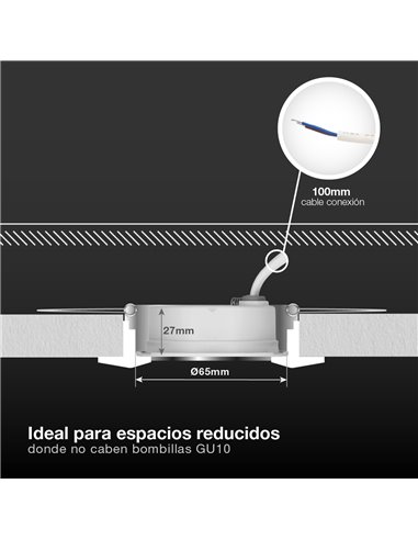 Aro redondo empotrable compacto LED Lumati 7W 3000 - 4000 - 6000K Blanco