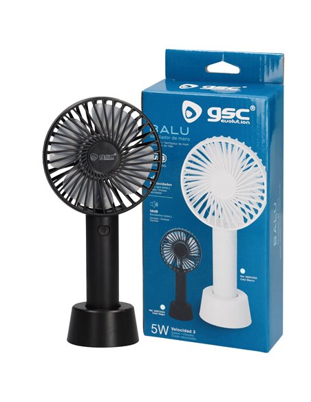 Mini ventilador de mano Balu USB recargable Negro