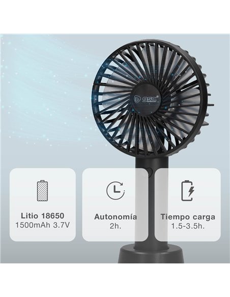 Mini ventilador de mano Balu USB recargable Negro