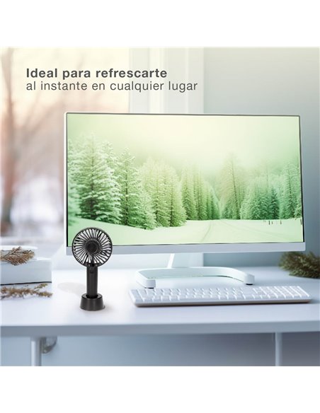Mini ventilador de mano Balu USB recargable Negro