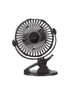 Mini ventilador USB tipo clip Fune 3W Negro 2