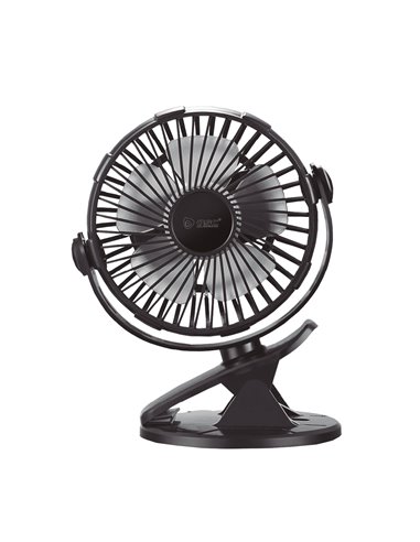 Mini ventilador USB tipo clip Fune 3W Negro