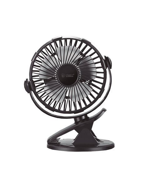 Mini ventilador USB tipo clip Fune 3W Negro