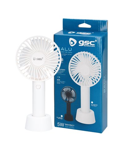 Mini ventilador de mano Balu USB recargable Blanco