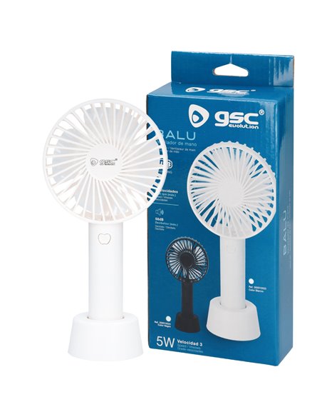 Mini ventilador de mano Balu USB recargable Blanco