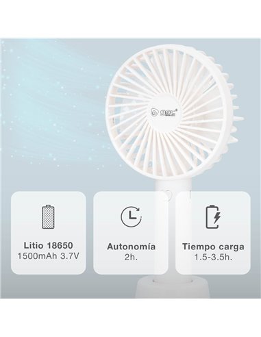Mini ventilador de mano Balu USB recargable Blanco