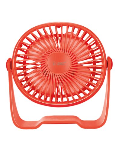 Mini ventilador sobremesa USB Alua Ø15cm 3W Rojo