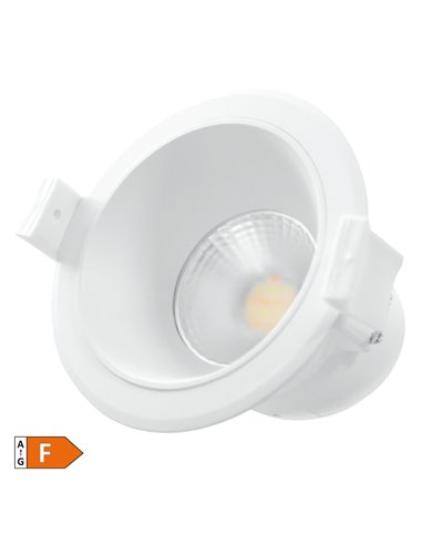 Aro rendondo empotrable LED Mandani 7W 3000-4000-6500K antideslumbramiento Blanco