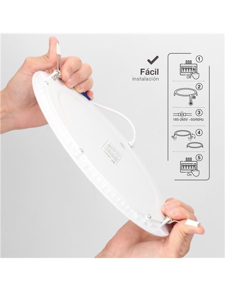 Downlight empotrable LED redondo Lonbo 20W 3000K Blanco