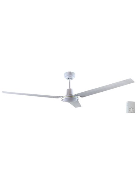 Ventilador techo Saltok con mando Ø132 3 aspas Blanco