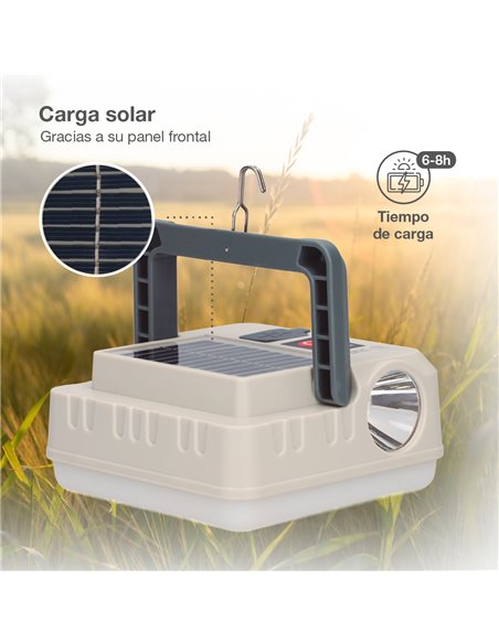 Linterna solar LED recargable 290lm